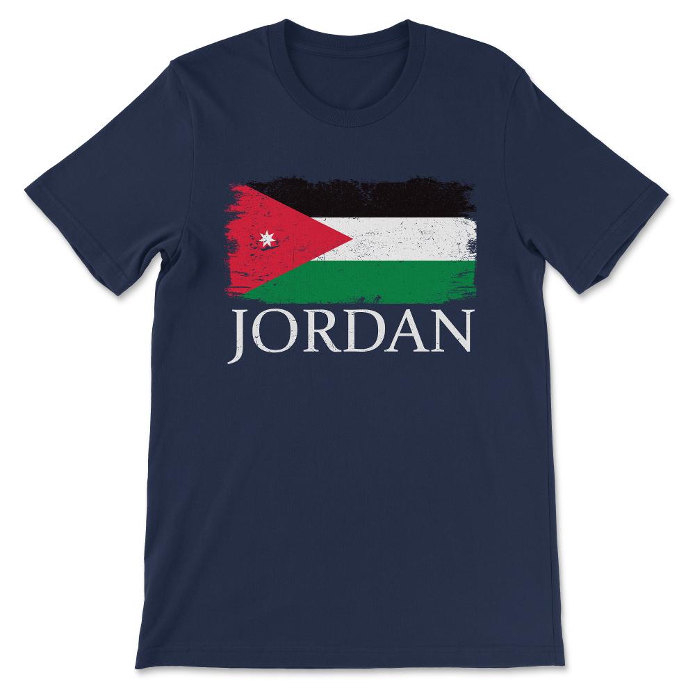 Jordan Country Flag Jordan Country Tourist Jordan Team Gift Tee - - Navy