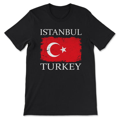 Istanbul Turkey Flag Turkey Tourist Istanbul Tourist Gift Tee - - Black