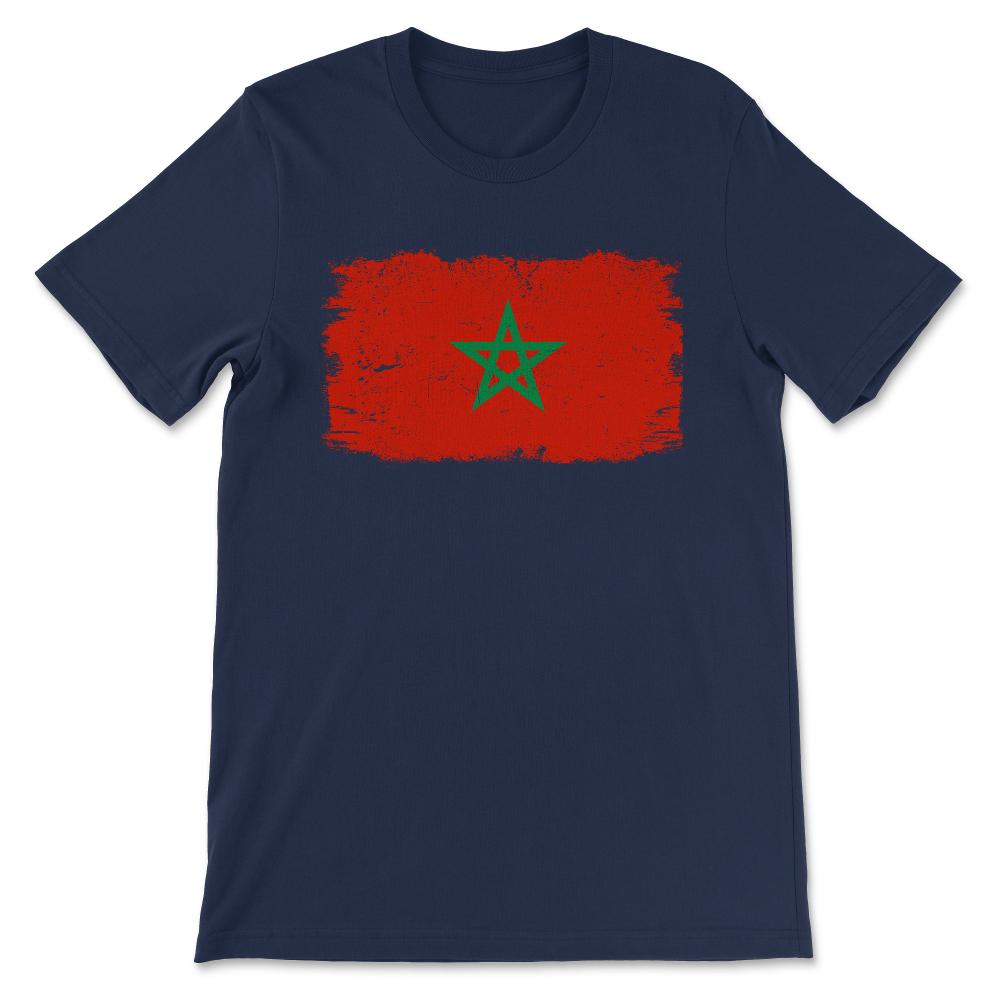 Morocco Country Flag Morocco Country Tourist Morocco Team Gift Tee - - Navy