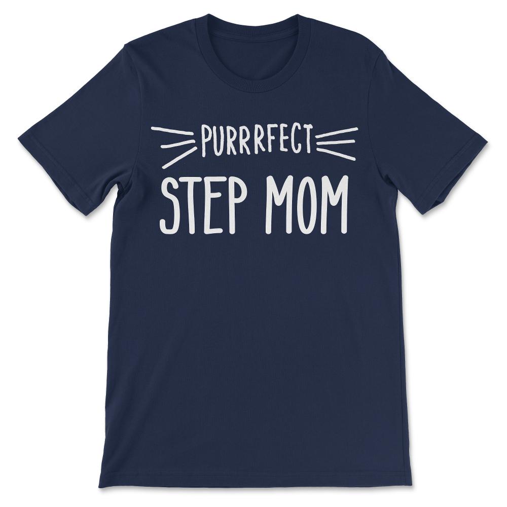 Womens Step Mom Gift Cute Perfect Step Mom Cat Lover Stepmom graphic - Navy