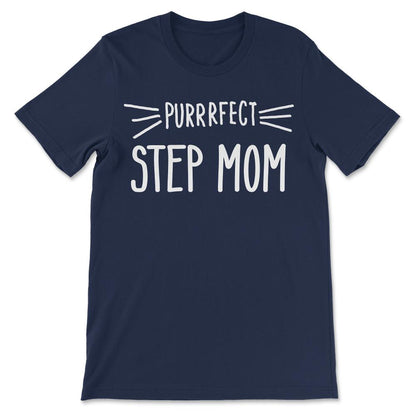 Womens Step Mom Gift Cute Perfect Step Mom Cat Lover Stepmom graphic - Navy