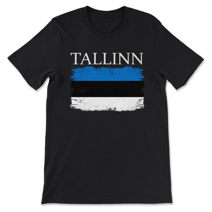 Tallinn Estonia Flag Estonia Tourist Capital Estonia Gift Tee - - Black