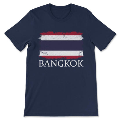 Thailand Flag Bangkok Thailand Tourist Capital Thailand Gift Tee - - Navy