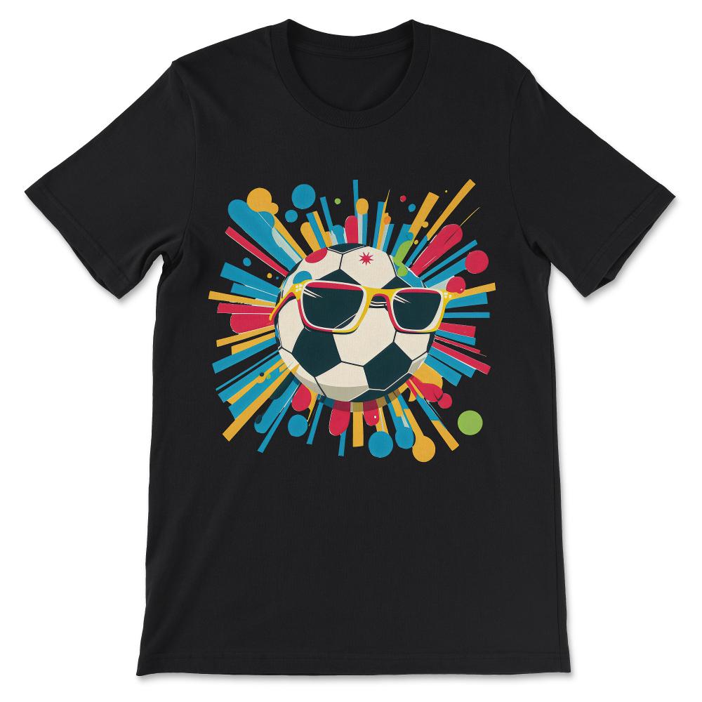 Soccer Ball Player Football Athlete Toddler Boy Girl Mom Dad Gift Tee - Black