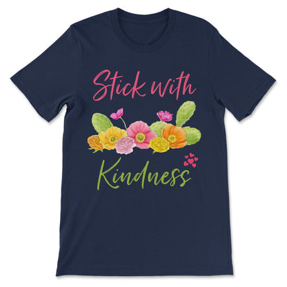 Stick With Kindness Cute Cactus Lover Succulent Lover Gift product - Navy