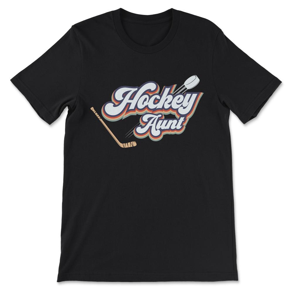 Ice Hockey Aunt Ice Hockey Woman Ice Hockey Coach Team Gift Tee - - Black