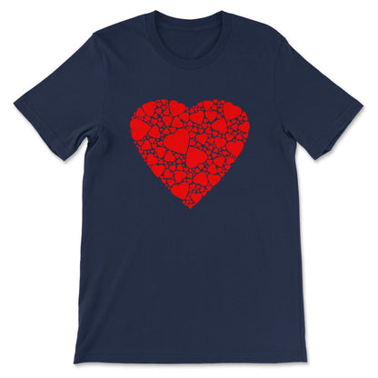 Womens Heart Design Red Heart In Vintage Style For Women And Girls - Navy